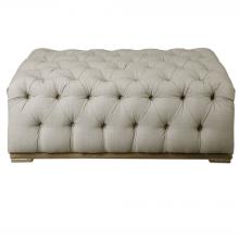 Uttermost 23253 - Uttermost Kaniel Tufted Antique White Ottoman