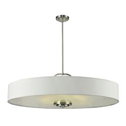 White Drum Shade Semi-Flush Mount