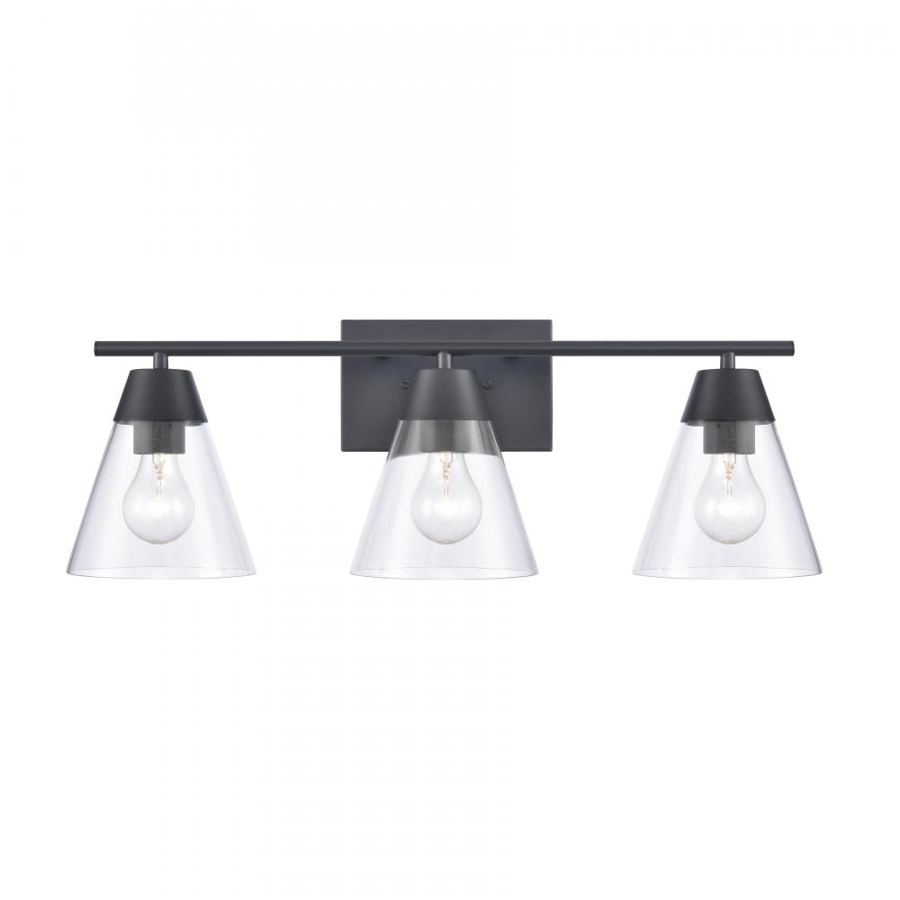 Vivica 24'' Wide 3-Light Vanity Light - Matte Black