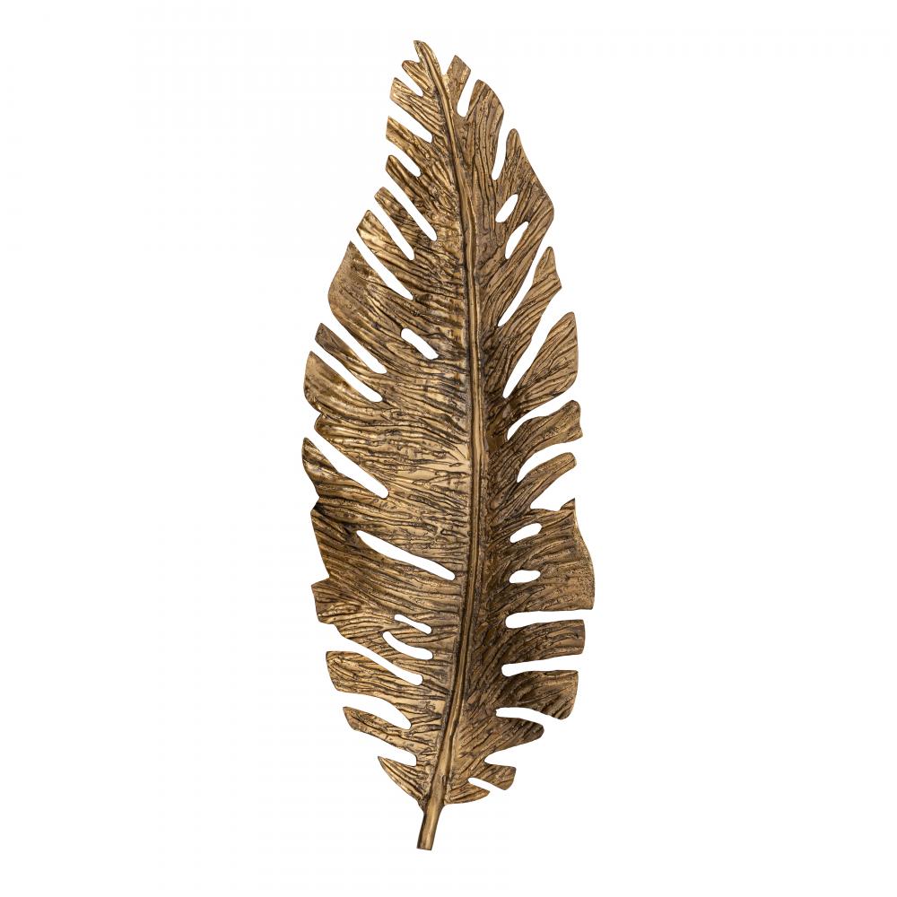 Sago Leaf Dimensional Wall Decor - Antique Gold