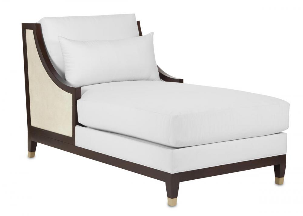 Evie Walnut Chaise, Muslin