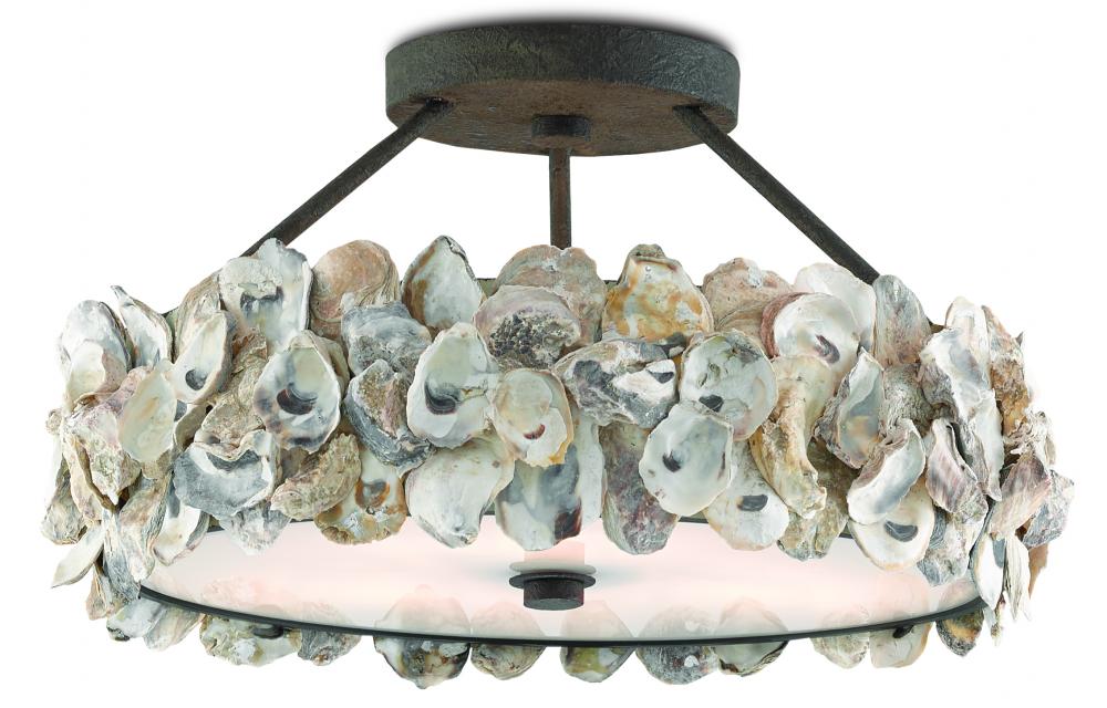 Oyster Shell Semi-Flush Mount