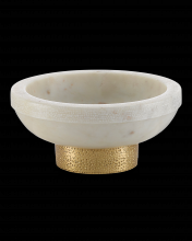 Currey 1200-0169 - Valor Small White Marble Bowl