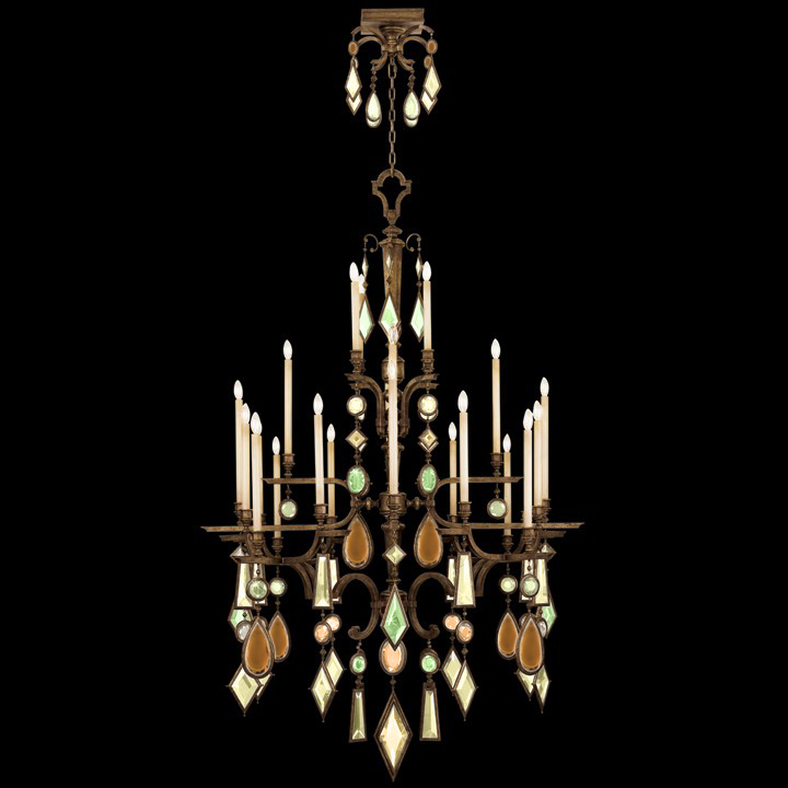 Encased Gems 53"W Round Chandelier